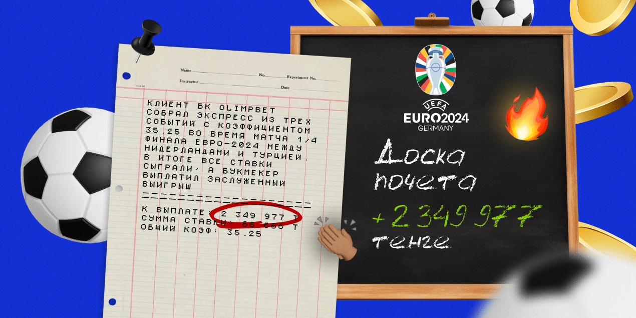 Удачная ставка: игрок выиграл 2 349 977 тенге на матче Нидерланды – Турция